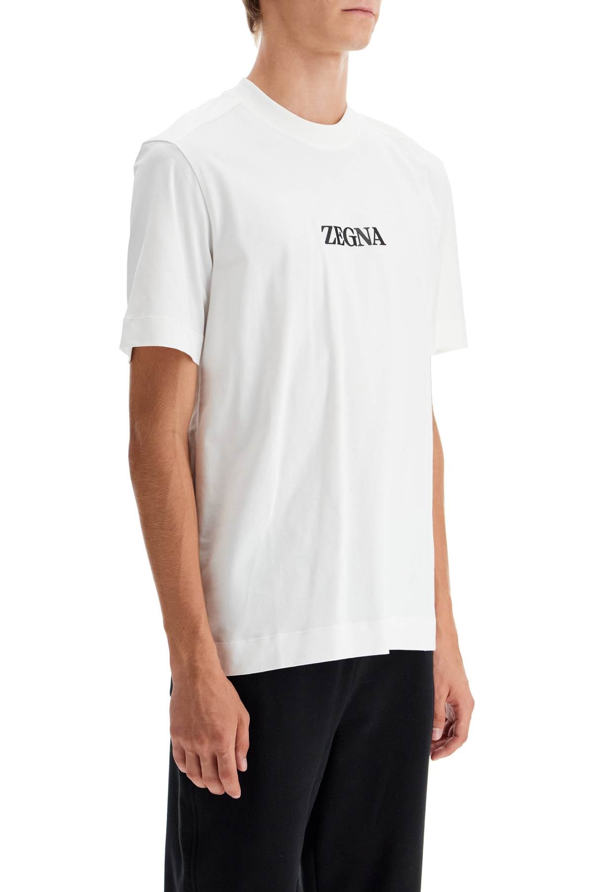 T-shirt With Rubberized Logo  - White