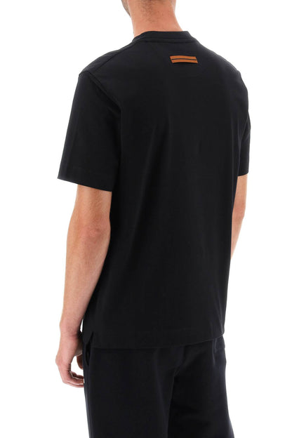 T-shirt With Rubberized Logo  - Black