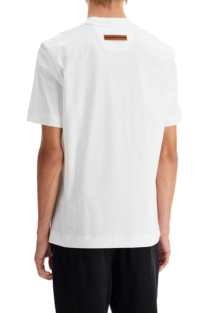 T-shirt With Rubberized Logo  - White