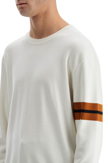 Wool Pullover With Intars  - White