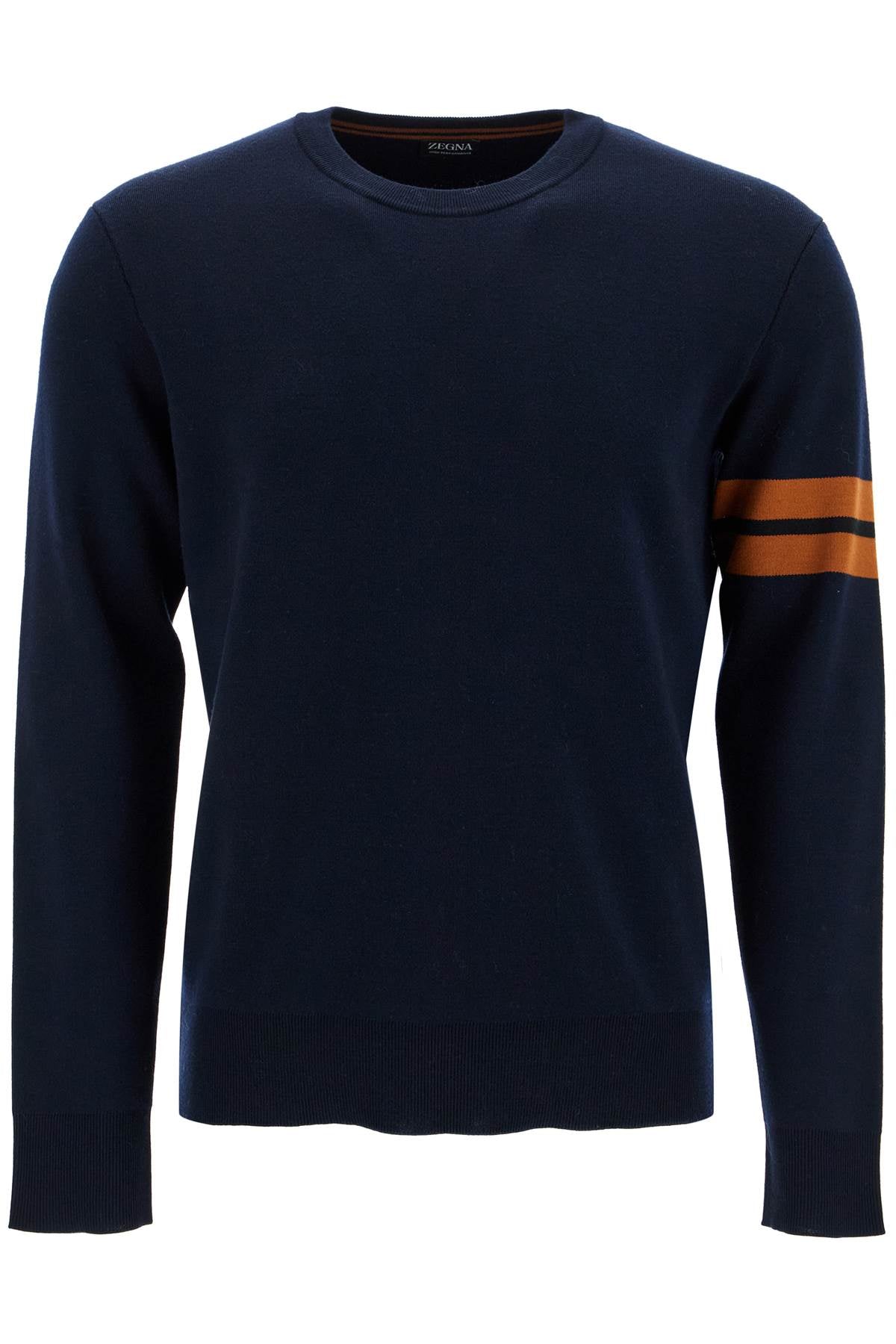 Wool Pullover With Intars  - Blue