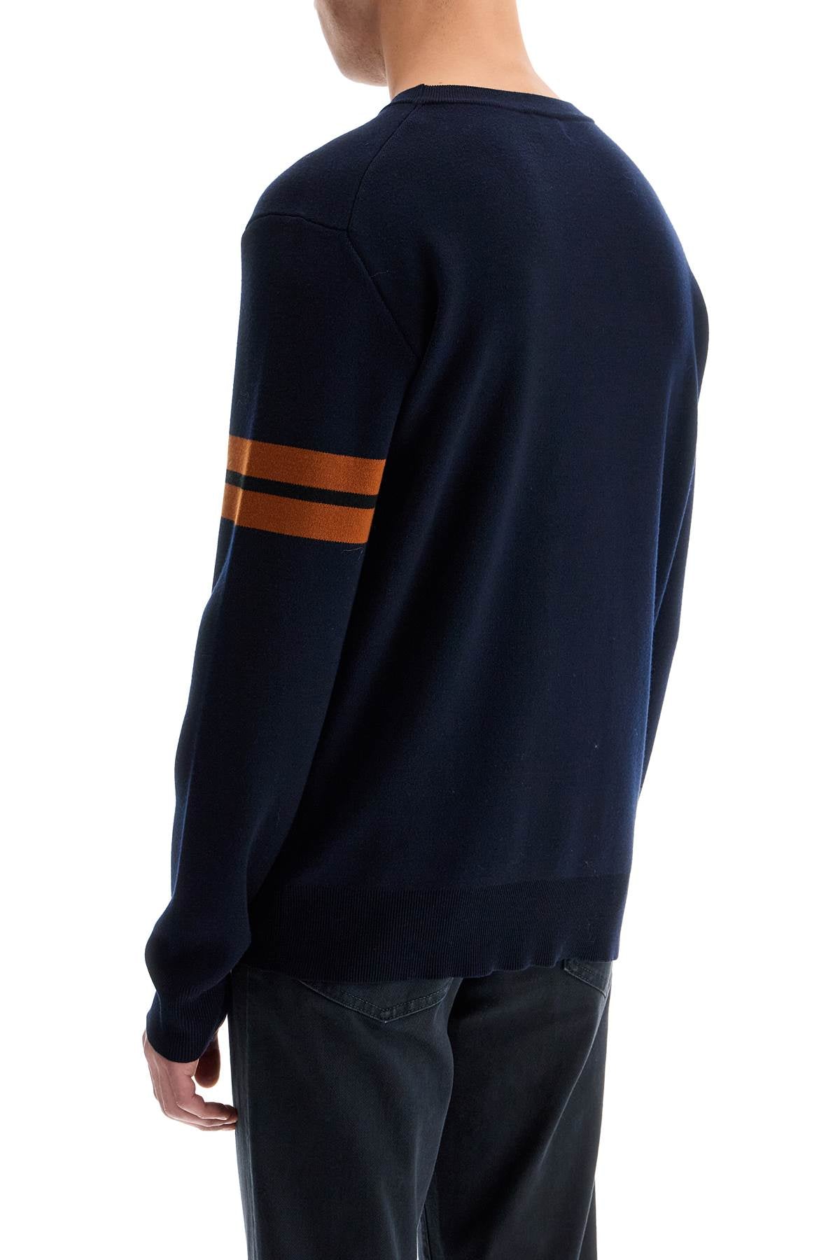 Wool Pullover With Intars  - Blue