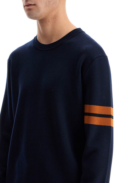 Wool Pullover With Intars  - Blue