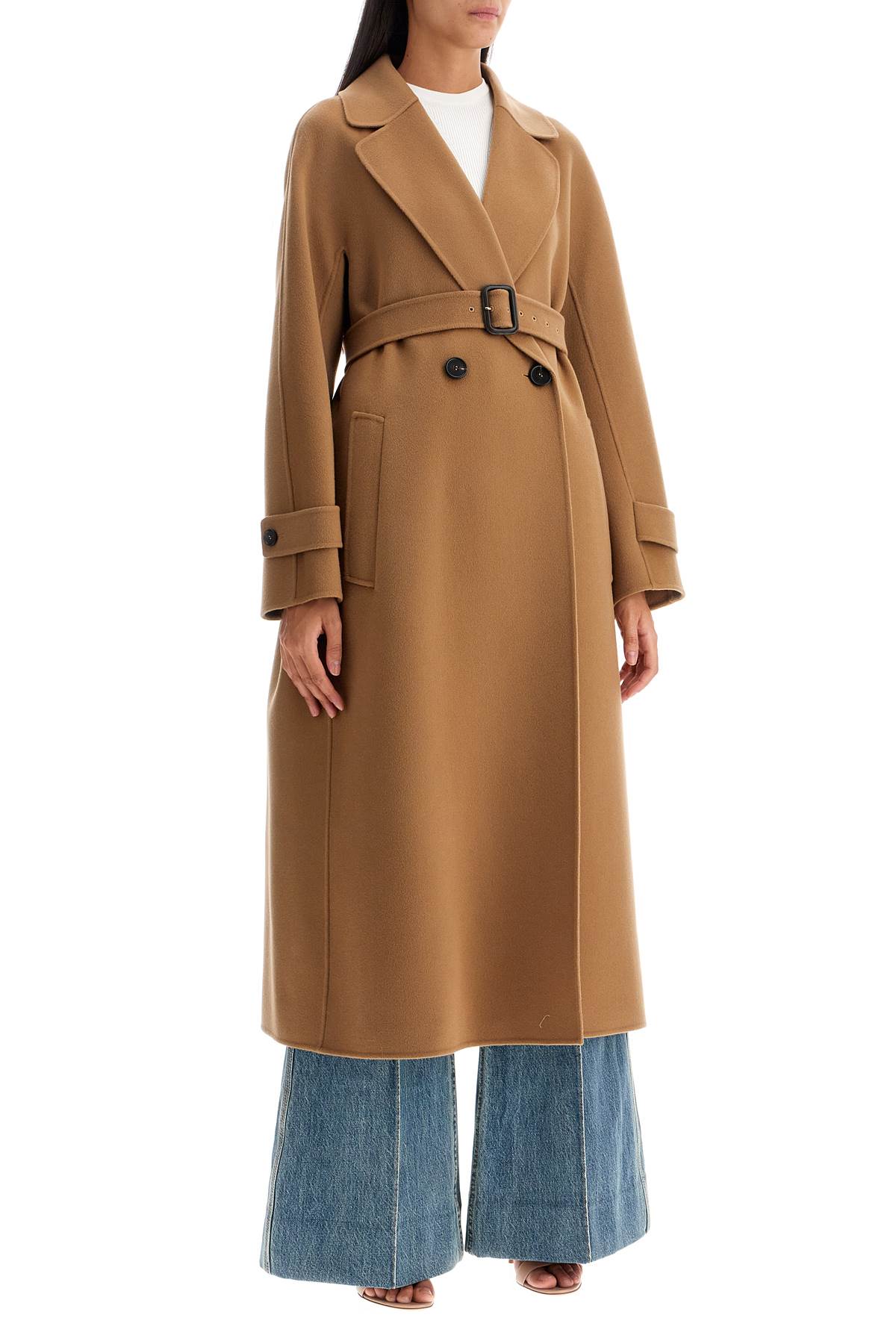 Maxi Double-breasted Coat  - Beige