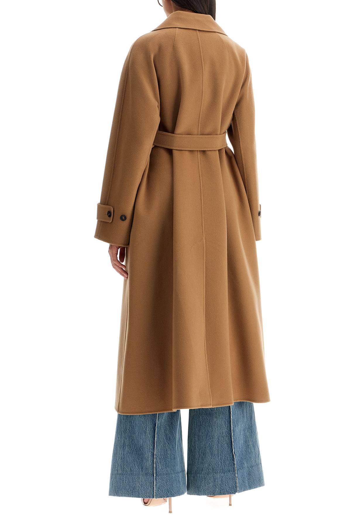 Maxi Double-breasted Coat  - Beige