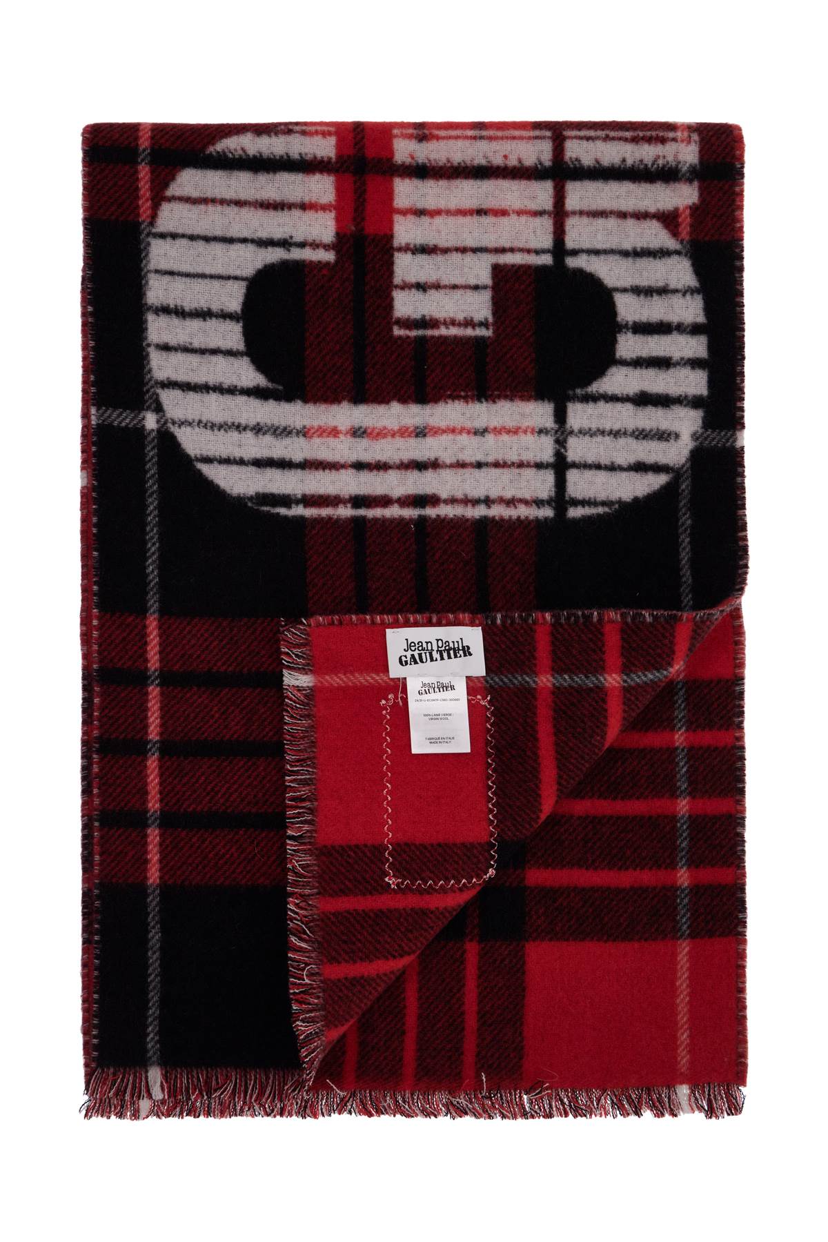 Wool Tartan Scarf For  - Red