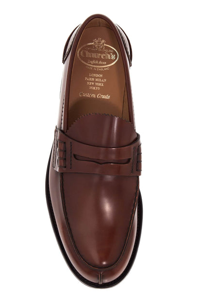 Pembrey Glossy Leather Loafers  - Brown