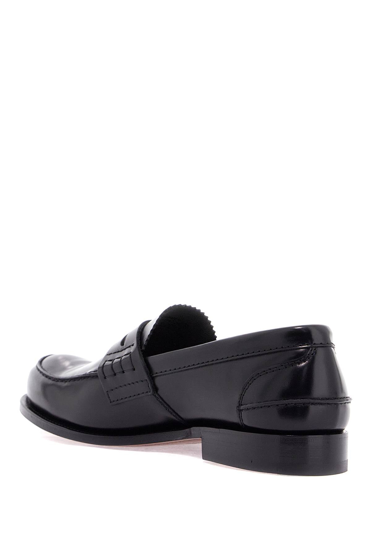 Pembrey Glossy Leather Loafers  - Black