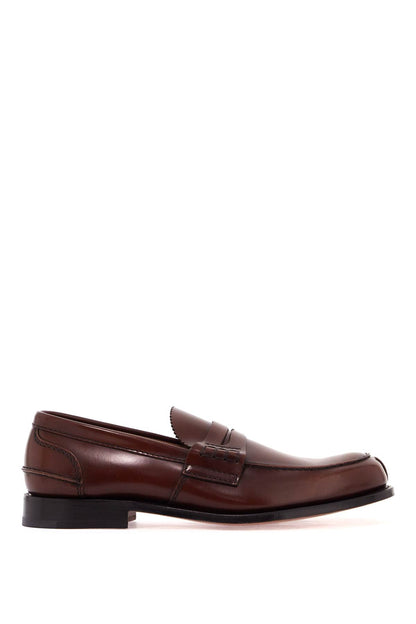 Pembrey Glossy Leather Loafers  - Brown