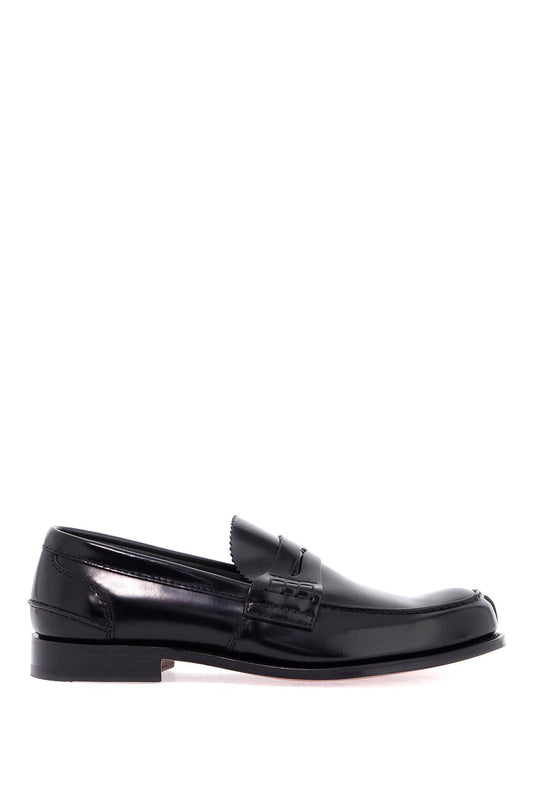 Pembrey Glossy Leather Loafers  - Black