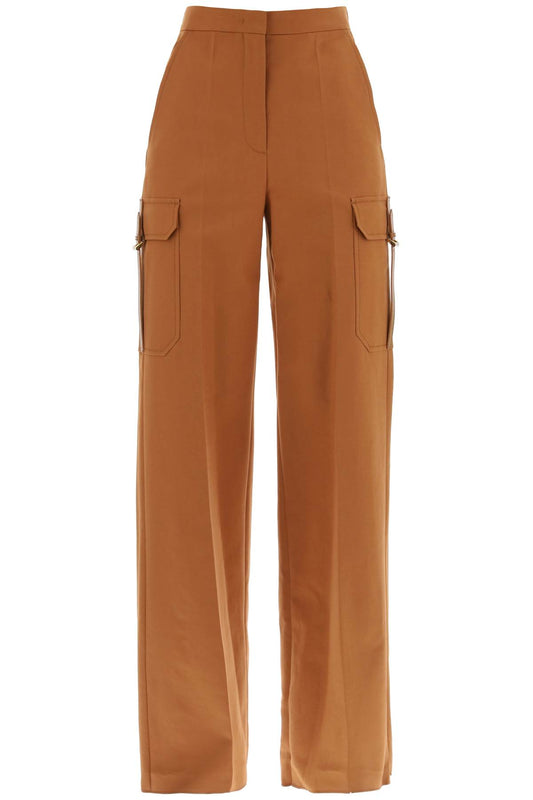 Stretch Satin Cargo Pants For Men/w  - Brown