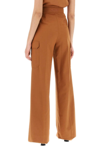 Stretch Satin Cargo Pants For Men/w  - Brown