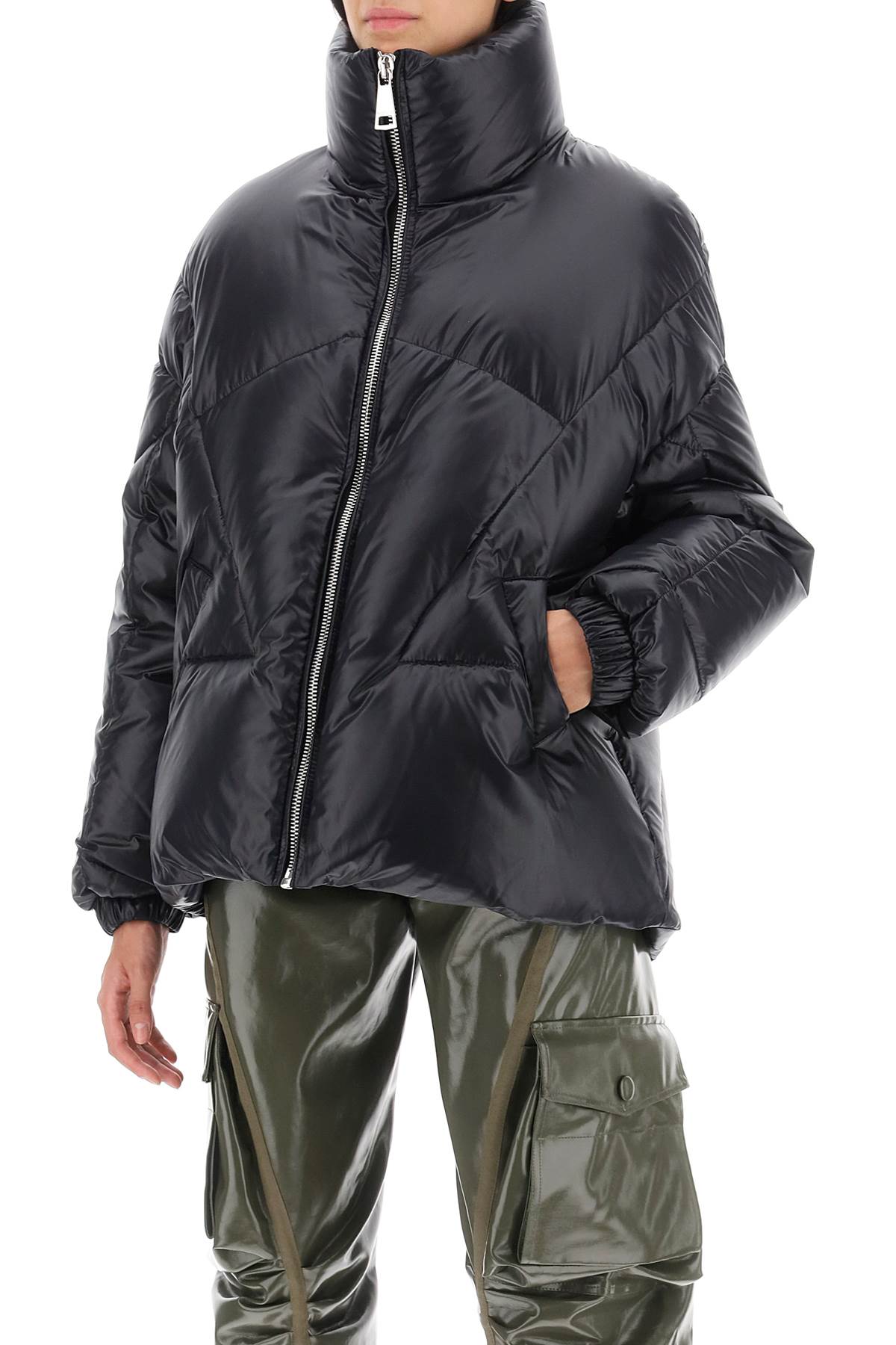 Moon Shiny Short Down Jacket  - Nero