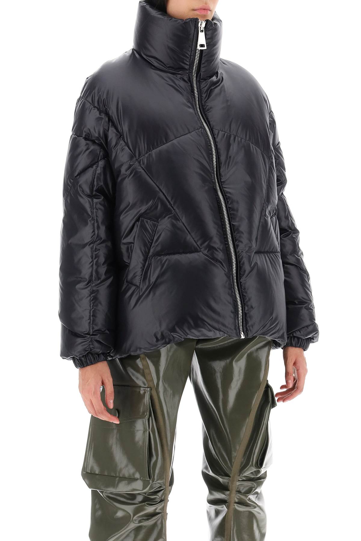 Moon Shiny Short Down Jacket  - Nero