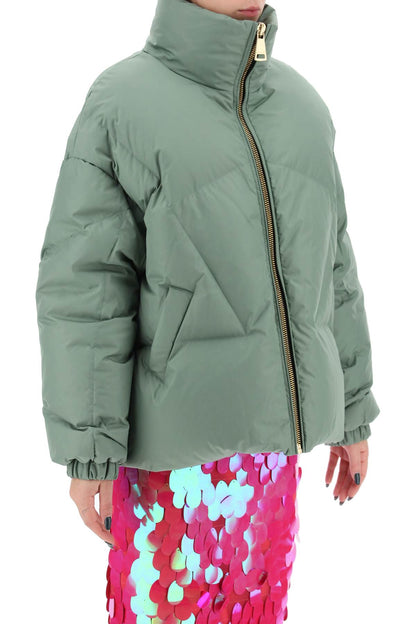 Moon Hooded Short Down Jacket  - Verde