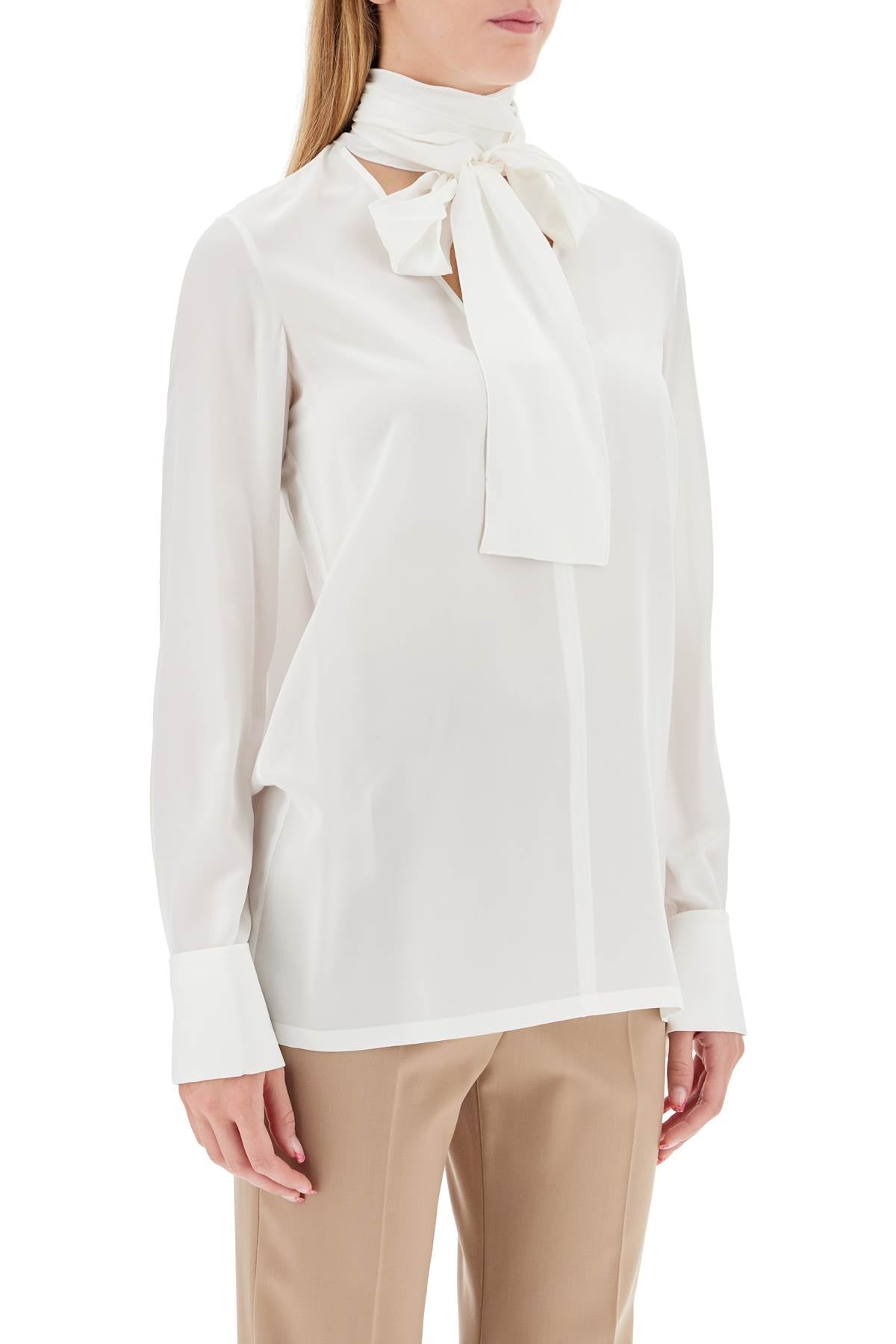 Silk Crepe De Chine Blouse 'ell  - White