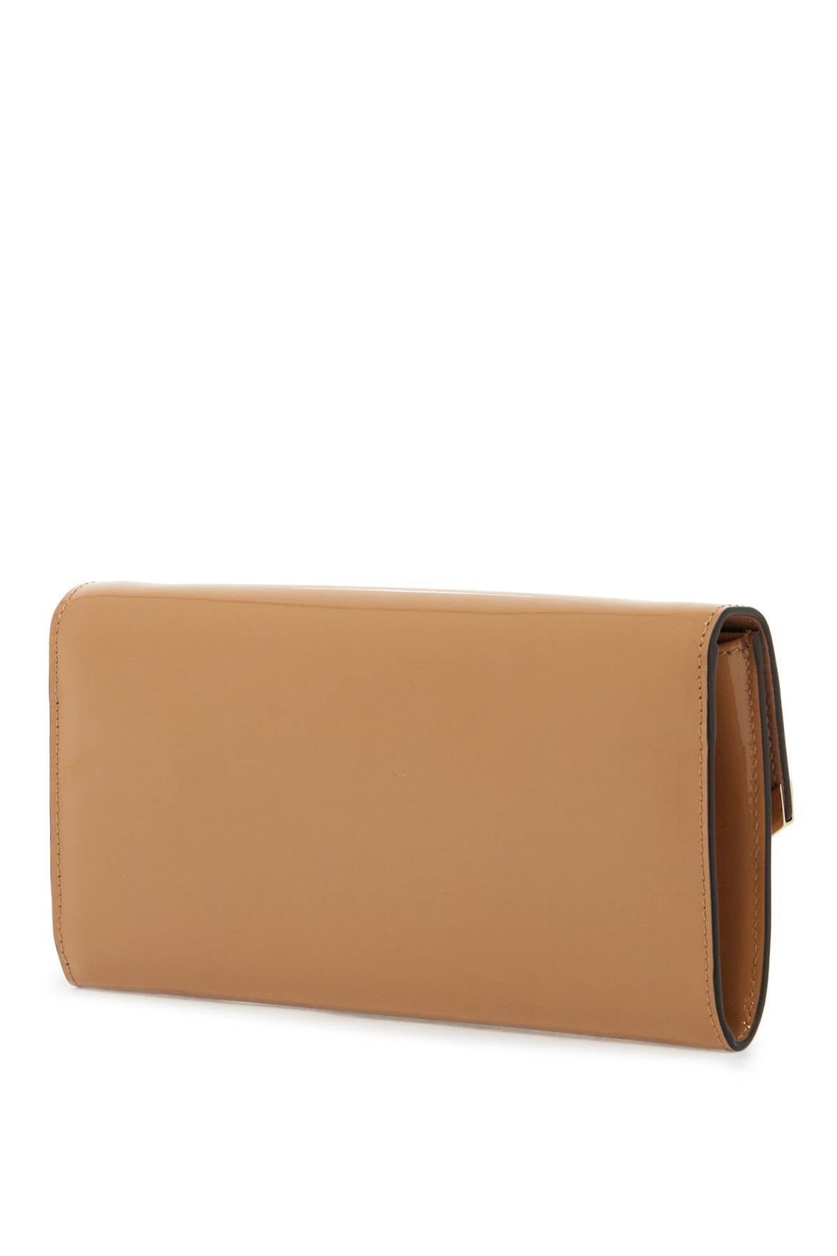 Patent Leather Emmie Clutch  - Brown