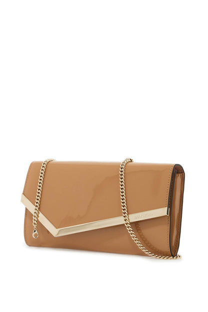 Patent Leather Emmie Clutch  - Brown