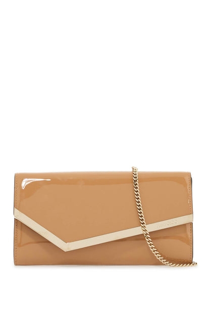 Patent Leather Emmie Clutch  - Brown