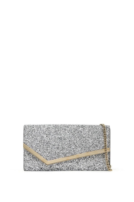 Glittered Emmie Clutch  - Silver