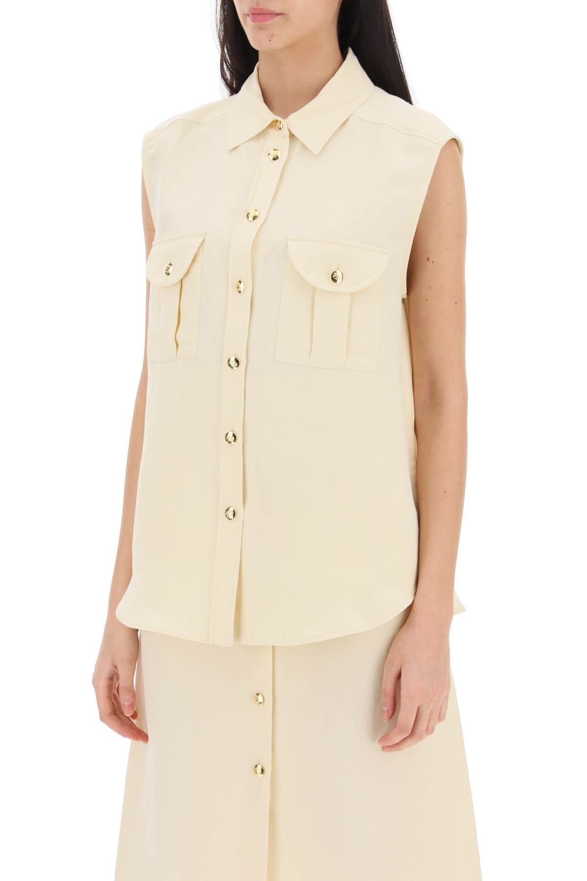 Savannah Pekín Sleeveless Shirt  - Neutro