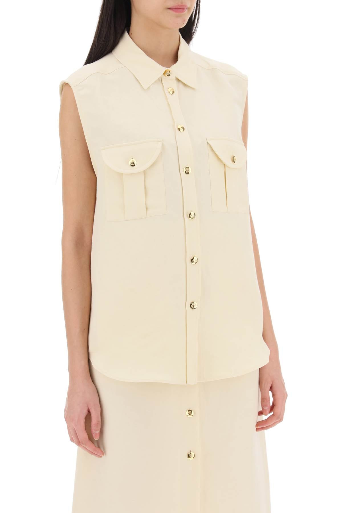 Savannah Pekín Sleeveless Shirt  - Neutro