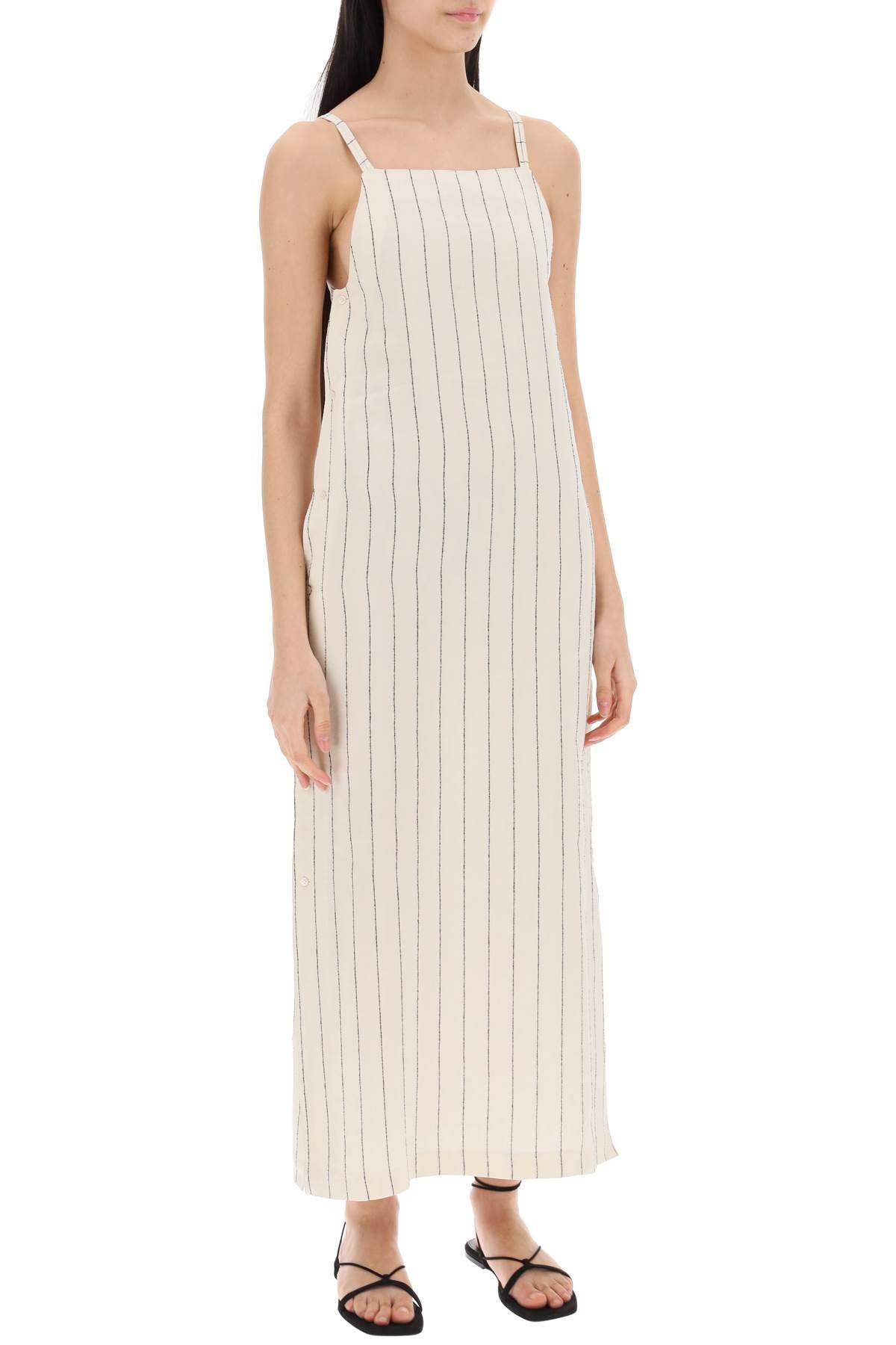 "striped Sleeveless Dress Et  - White