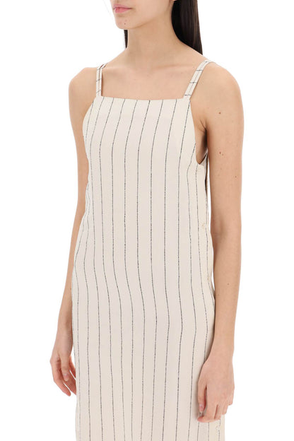 "striped Sleeveless Dress Et  - White