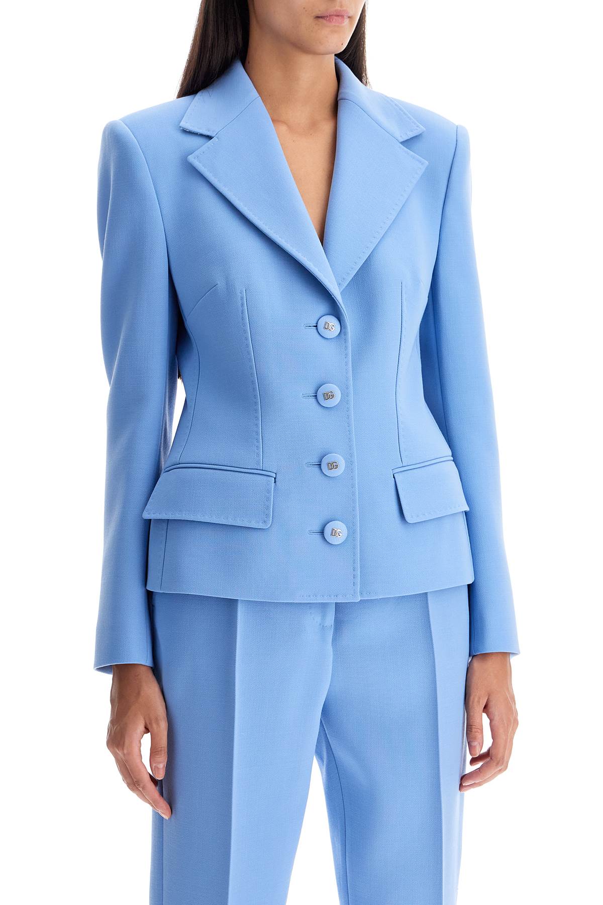 'sweet Wool Crepe Jacket'  - Light Blue