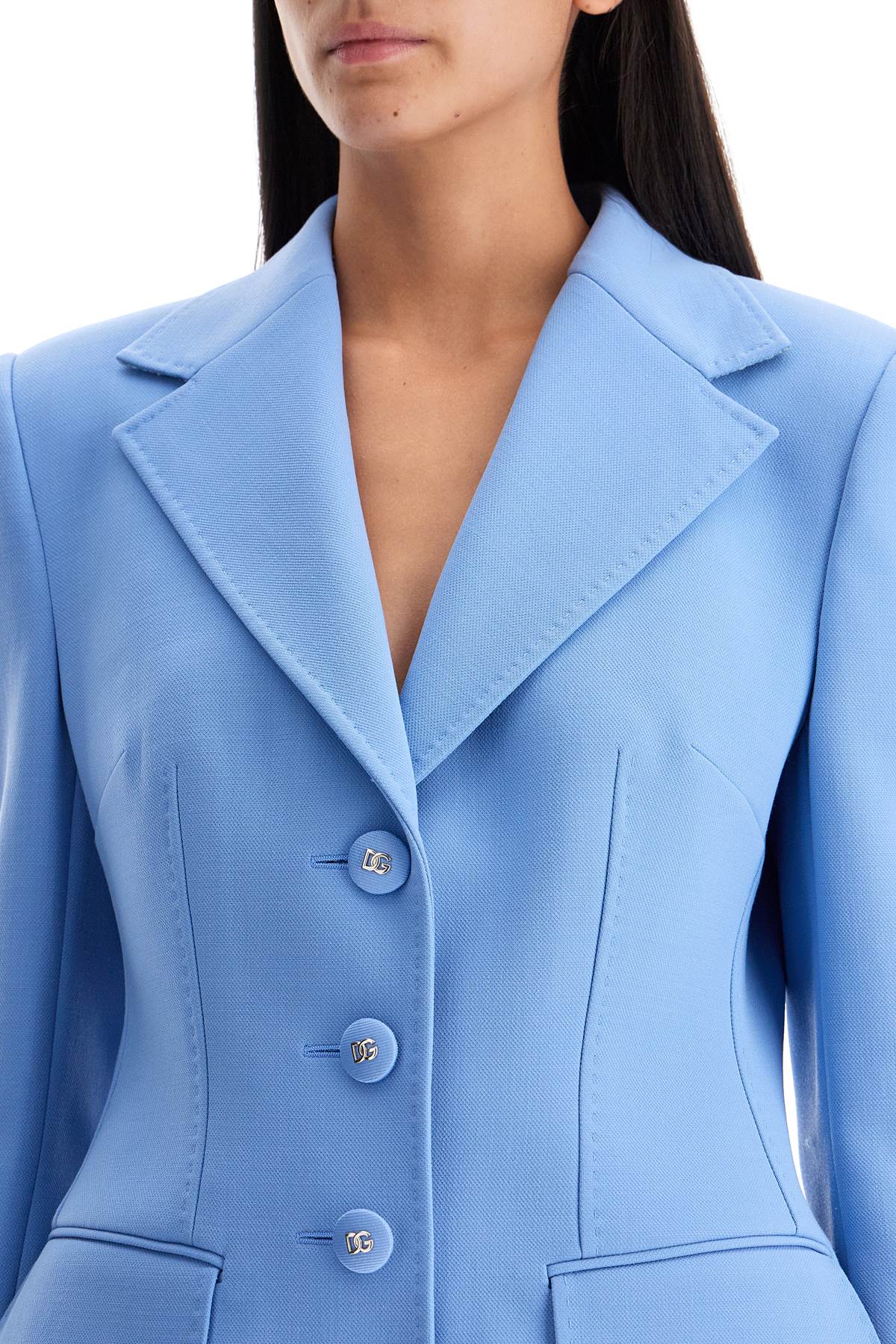 'sweet Wool Crepe Jacket'  - Light Blue