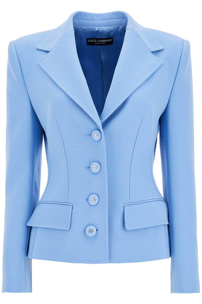 'sweet Wool Crepe Jacket'  - Light Blue