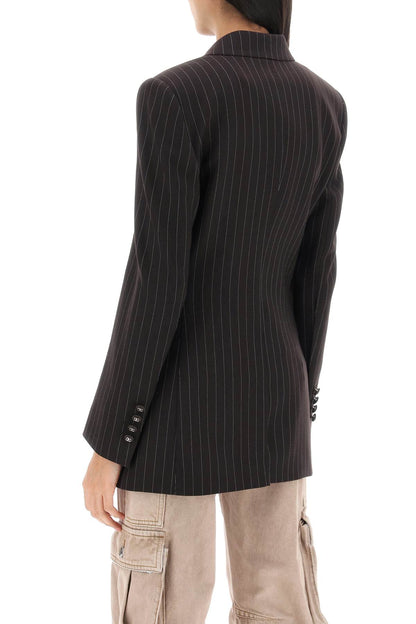 Pinstriped Turlington Jacket  - Marrone