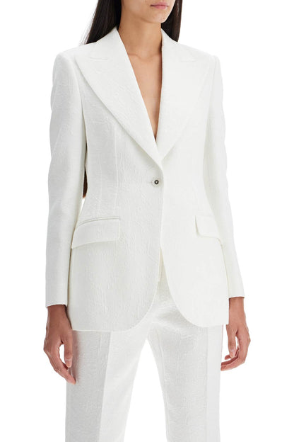 Turlington Brocade Jacket  - White