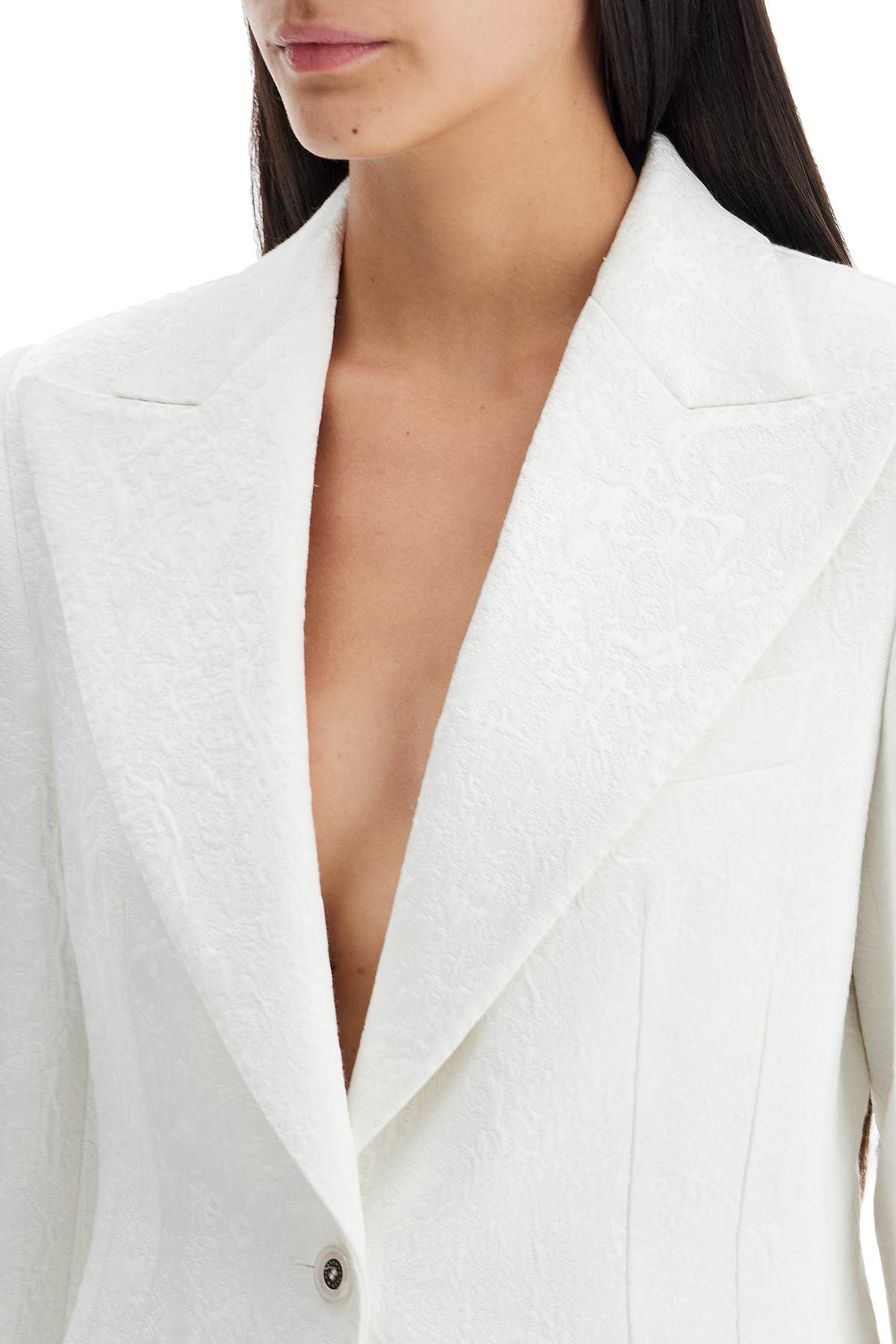 Turlington Brocade Jacket  - White