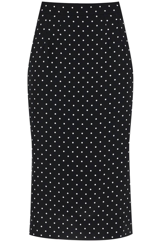 Stretch Charmeuse Pencil Skirt  - Black