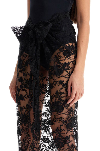 Long Lace Maxi Skirt  - Black