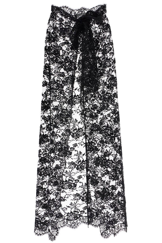 Long Lace Maxi Skirt  - Black