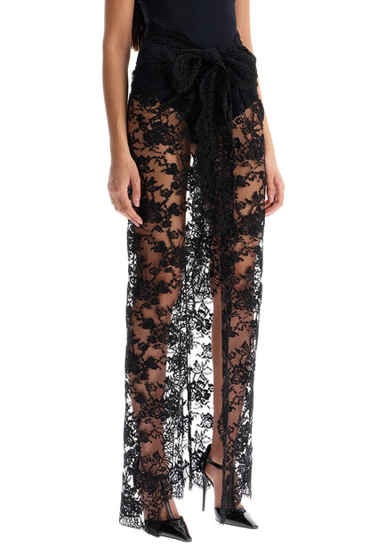 Long Lace Maxi Skirt  - Black