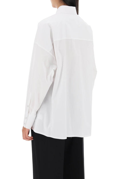 Maxi Shirt With Satin Buttons  - Bianco