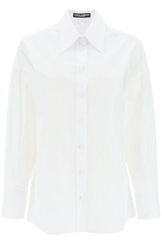 Maxi Shirt With Satin Buttons  - Bianco