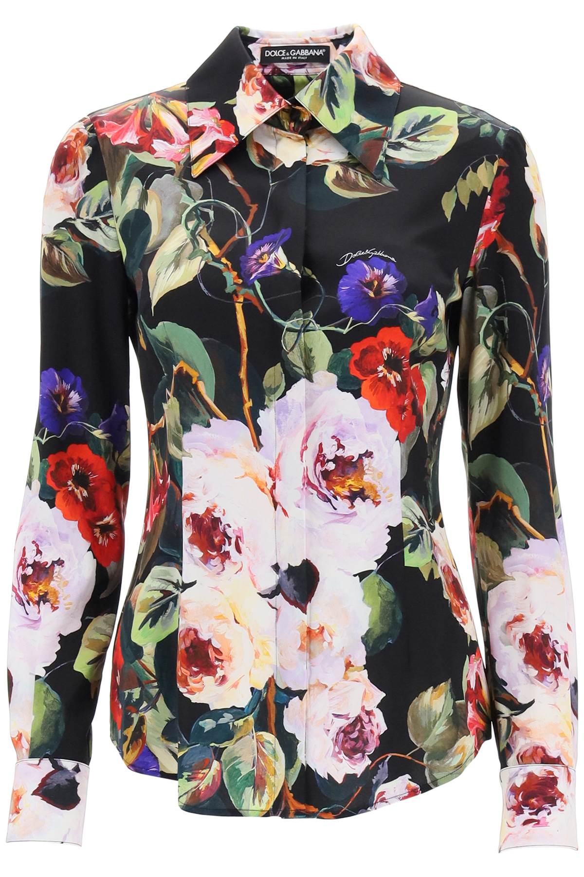 Rose Garden Shirt In Satin  - Multicolor