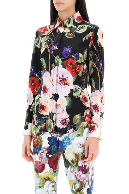 Rose Garden Shirt In Satin  - Multicolor