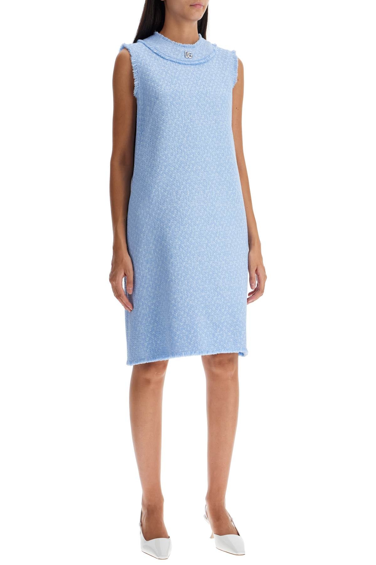 's Tweed Mini Dress  - Light Blue