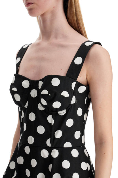 Polka Dot Print Strapless Mini Dress  - Black