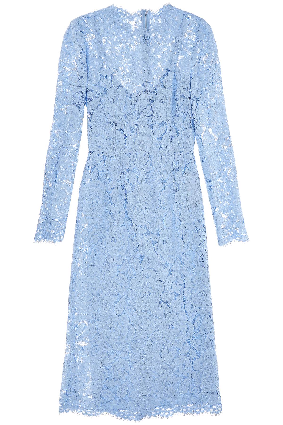 Lace Sheath Dress With A  - Light Blue