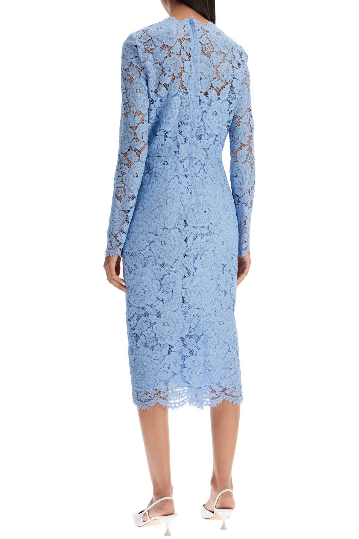 Lace Sheath Dress With A  - Light Blue