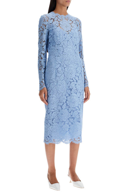 Lace Sheath Dress With A  - Light Blue