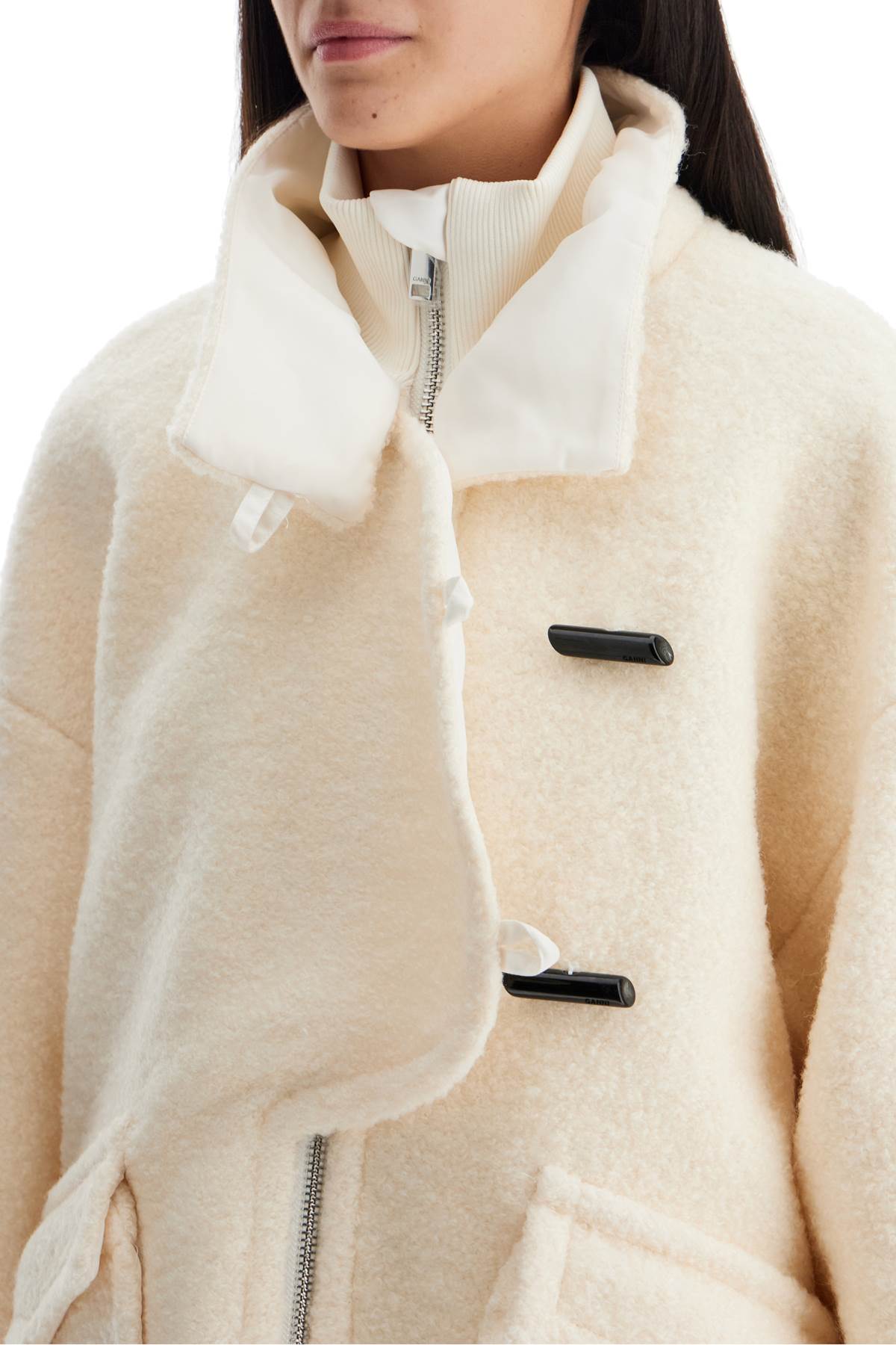 Bouclã© Wool Blend Over Jacket  - White