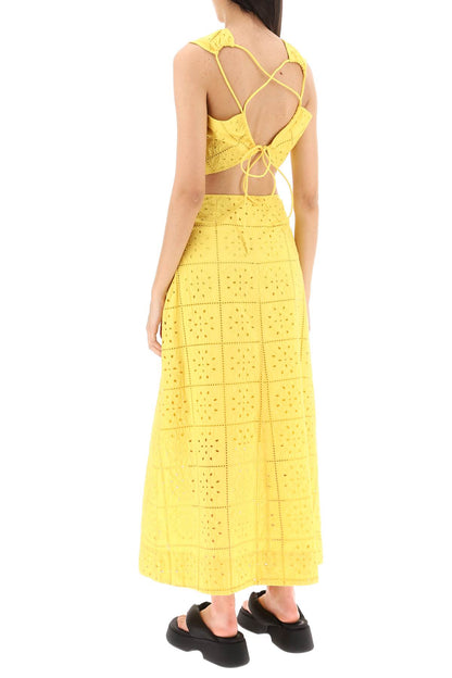 Broderie Anglaise Maxi Dress  - Yellow