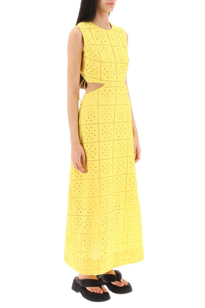 Broderie Anglaise Maxi Dress  - Yellow